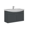 Meuble vasque suspendu 100 cm anthracite 2 portes UMI
