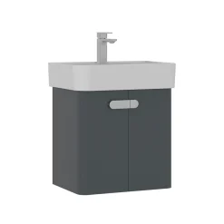 Meuble vasque suspendu 55 cm anthracite 2 portes DRIF
