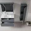 Meuble vasque suspendu 100 cm anthracite 2 tiroirs ELYO