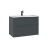 Meuble vasque suspendu 85 cm anthracite 2 tiroirs ELYO
