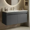 Meuble vasque suspendu 100 cm anthracite 2 portes MOANA