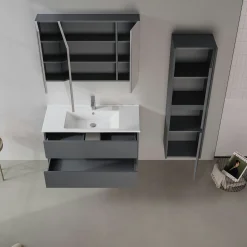Meuble vasque suspendu 100 cm anthracite 2 tiroirs MOANA