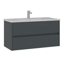 Meuble vasque suspendu 100 cm anthracite 2 tiroirs MOANA