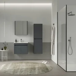 Meuble vasque suspendu 65 cm anthracite 2 portes MOANA