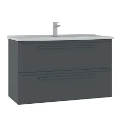 Meuble vasque suspendu 100 cm anthracite 2 tiroirs NEREE