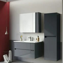 Meuble vasque suspendu 85 cm anthracite 2 tiroirs NAÏA