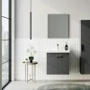 Meuble vasque suspendu 50 cm anthracite 2 portes NEA