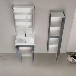 Meuble vasque suspendu 50 cm anthracite 2 portes NEA