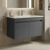 Meuble vasque suspendu 85 cm anthracite 2 portes MOANA