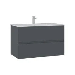 Meuble vasque suspendu 91 cm anthracite 2 tiroirs OCEA