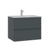 Meuble vasque suspendu 71 cm anthracite 2 tiroirs OCEA