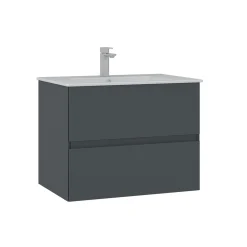 Meuble vasque suspendu 71 cm anthracite 2 tiroirs OCEA