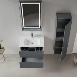 Meuble vasque suspendu 71 cm anthracite 2 tiroirs OCEA