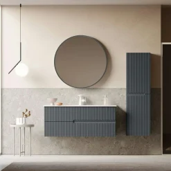 Meuble vasque suspendu 120 cm anthracite 2 tiroirs ORA