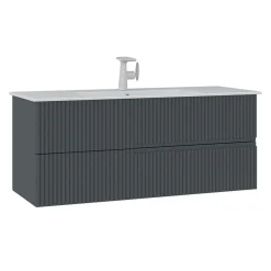 Meuble vasque suspendu 120 cm anthracite 2 tiroirs ORA