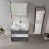 Meuble vasque suspendu 85 cm anthracite 2 tiroirs ONDIA