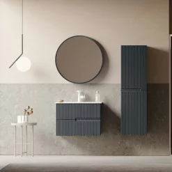 Meuble vasque suspendu 70 cm anthracite 2 tiroirs RIVIA