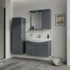 Meuble vasque suspendu 80 cm anthracite 2 portes UMI