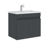 Meuble vasque suspendu 65 cm anthracite 2 portes YARA