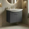 Meuble vasque suspendu 65 cm anthracite 2 portes UMI