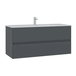 Meuble vasque suspendu 121 cm anthracite 2 tiroirs OCEA
