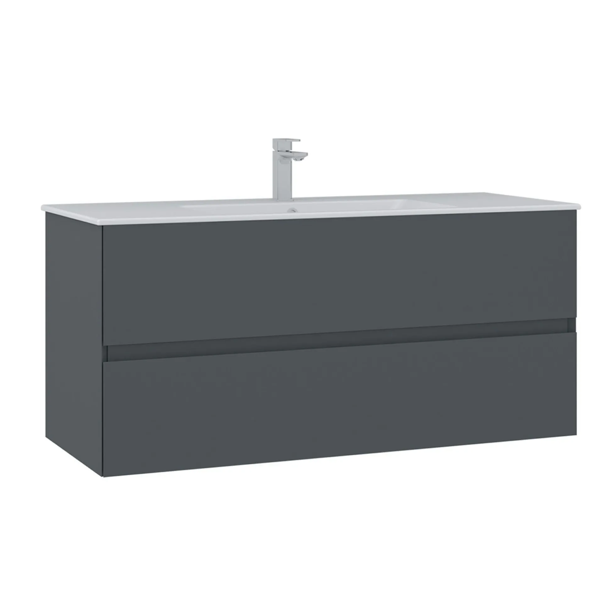 Meuble vasque suspendu 121 cm anthracite 2 tiroirs OCEA