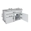 Meuble vasque suspendu 85 cm blanc 2 portes LAAN