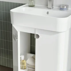 Meuble vasque suspendu 55 cm blanc 2 portes DRIF