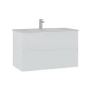 Meuble vasque suspendu 91 cm blanc 2 tiroirs OCEA