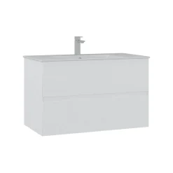 Meuble vasque suspendu 91 cm blanc 2 tiroirs OCEA