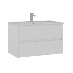 Meuble vasque suspendu 85 cm blanc 2 tiroirs MOANA