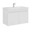 Meuble vasque suspendu 85 cm blanc 2 portes YARA