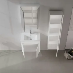 Meuble vasque suspendu 65 cm blanc 2 portes MOANA