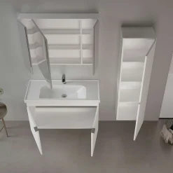Meuble vasque suspendu 100 cm blanc 2 portes NEA