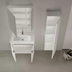Meuble vasque suspendu 80 cm blanc 2 portes NEA