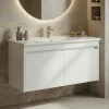 Meuble vasque suspendu 100 cm blanc 2 portes NAÏA