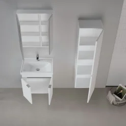 Meuble vasque suspendu 60 cm blanc 2 portes NEA