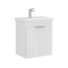 Meuble vasque suspendu 50 cm blanc 2 portes NEA