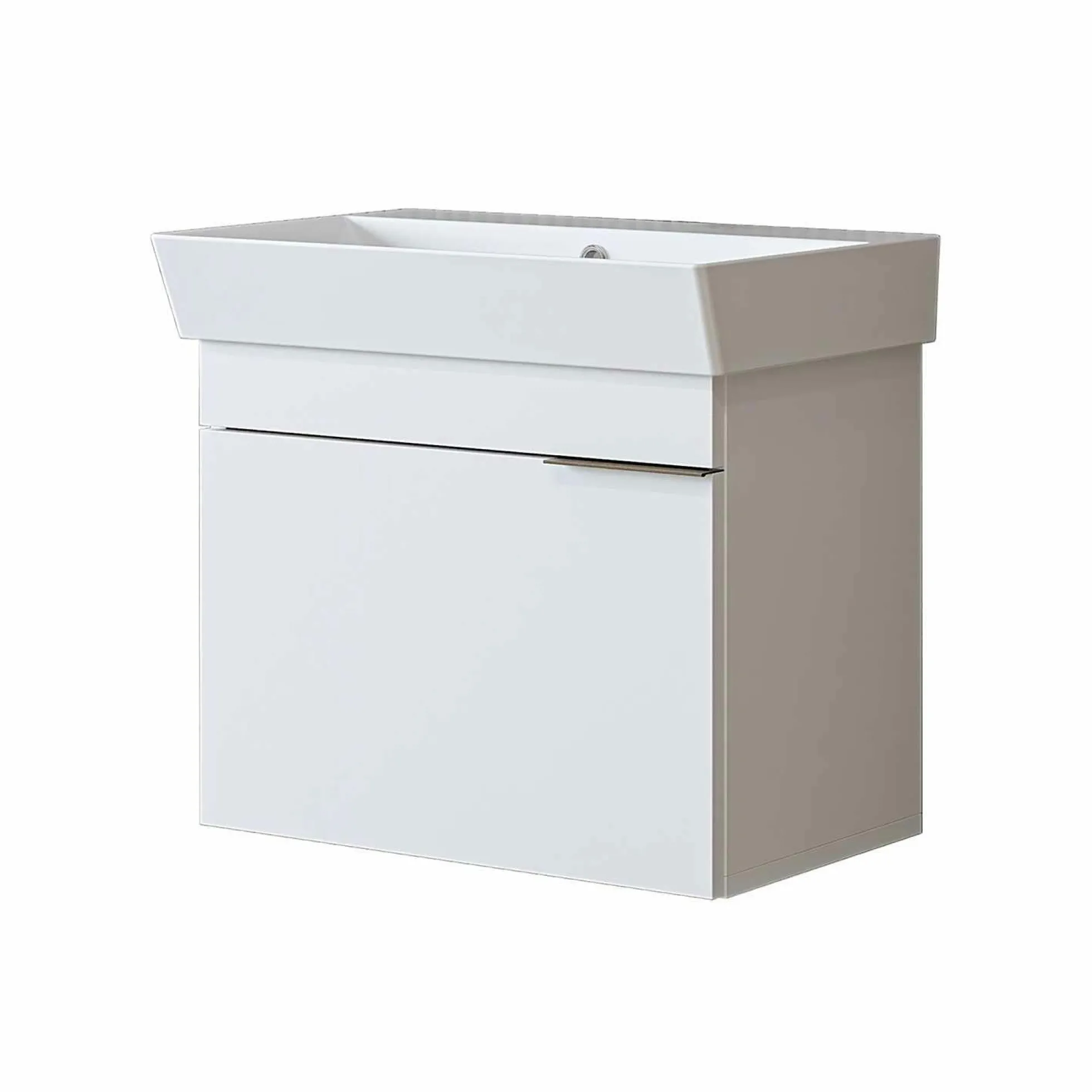 Meuble vasque suspendu 59 cm blanc 1 porte NORIA