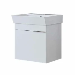 Meuble vasque suspendu 49 cm blanc 1 porte NORIA