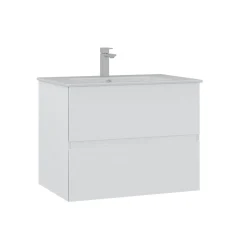 Meuble vasque suspendu 71 cm blanc 2 tiroirs OCEA