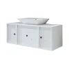 Meuble vasque suspendu 120 cm blanc 2 portes 1 tiroir SIREN