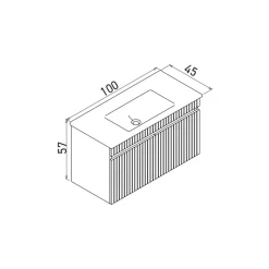 Meuble vasque suspendu 100 cm blanc 2 portes YARA