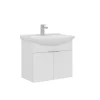 Meuble vasque suspendu 65 cm blanc 2 portes UMI