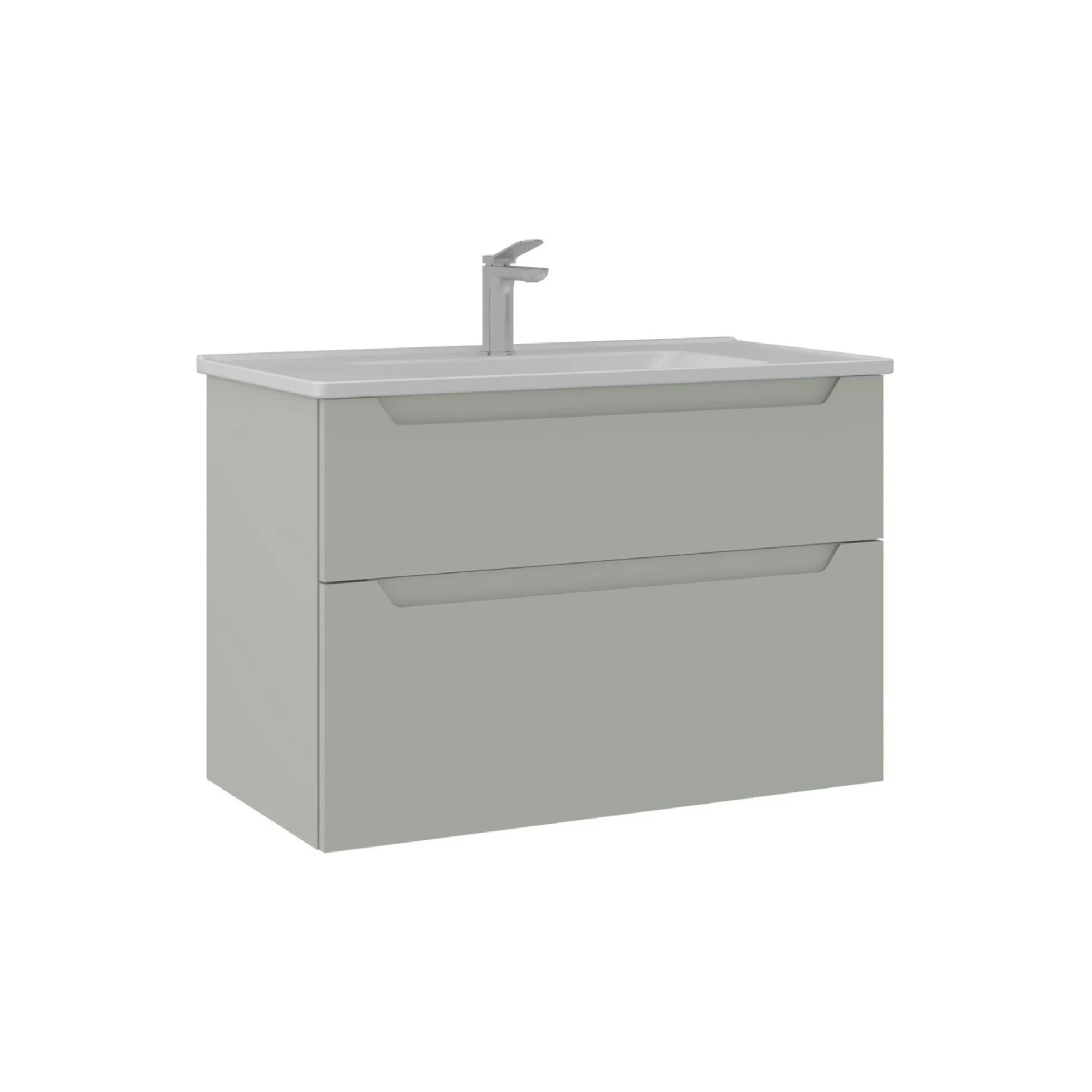 Meuble vasque suspendu 85 cm cachemire 2 tiroirs ELYO