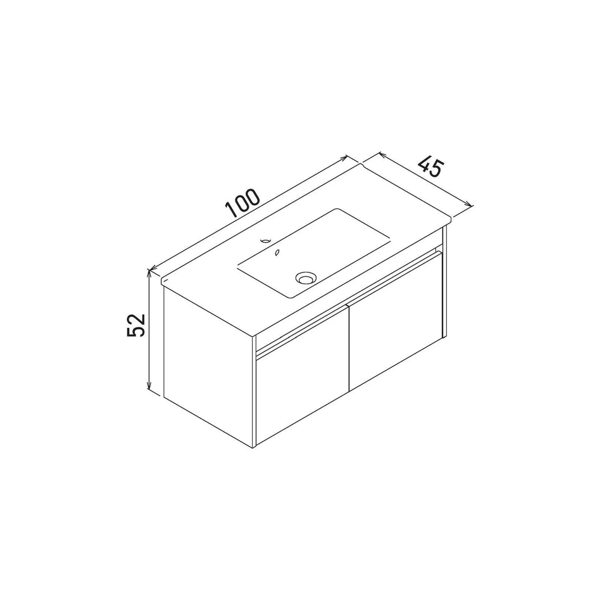Meuble vasque suspendu 100 cm cachemire 2 portes NAÏA