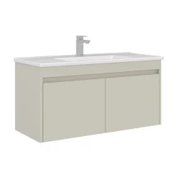 Meuble vasque suspendu 100 cm cachemire 2 portes NAÏA