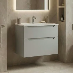 Meuble vasque suspendu 65 cm cachemire 2 tiroirs ELYO