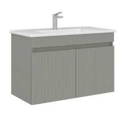 Meuble vasque suspendu 85 cm cachemire 2 portes YARA