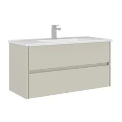 Meuble vasque suspendu 100 cm cachemire 2 tiroirs NAÏA